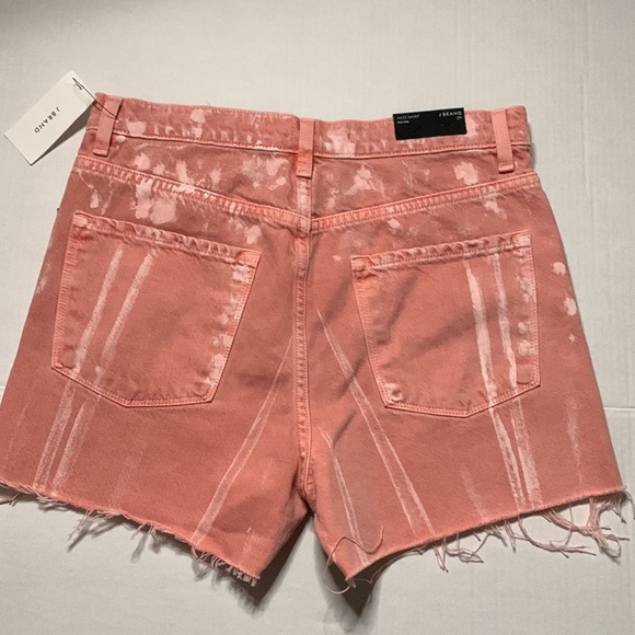 J BRAND Coral Colored Jules High Rise Painted Portal Jean Shorts - Picture 3 of 3
